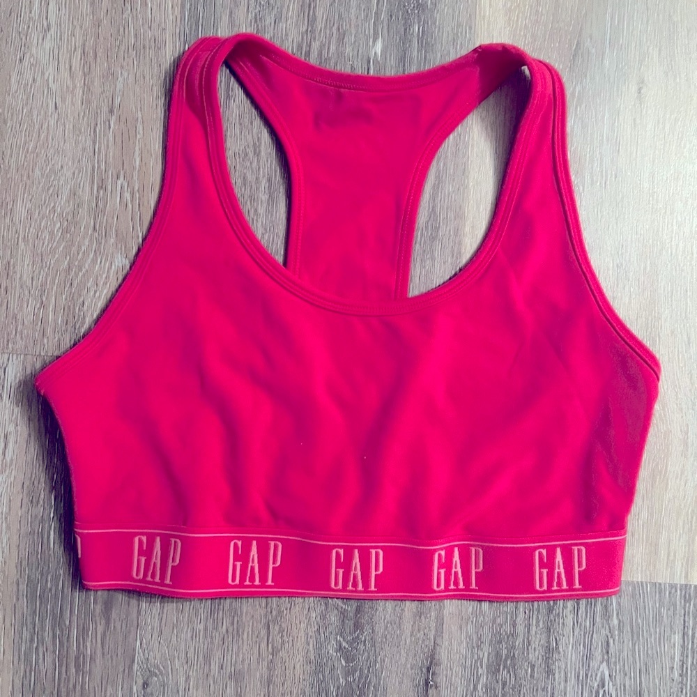 GAP Hot Pink Sports Bra Moisture-Wicking Racerback T-back